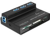 Lecteur de carte USB 3.0 tout-en-un + hub USB 3.0 à 3 ports