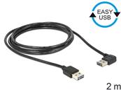Câble EASY-USB 2.0 Type-A mâle > EASY-USB 2.0 Type-A mâle coudé vers la gauche / droite 2 m