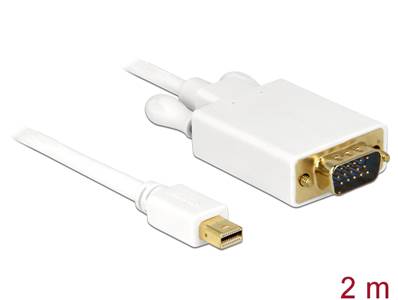 Câble mini Displayport mâle vers VGA 15 broches mâle 2 m