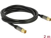 Câble d’antenne IEC mâle > IEC femelle RG-6/U 2 m noir