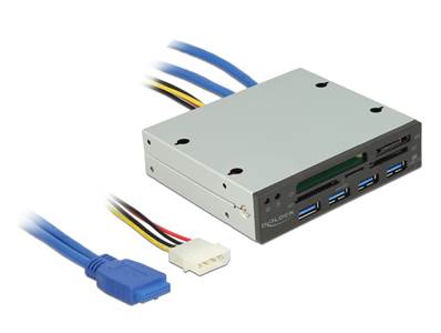Lecteur de cartes 3.5" USB 3.0 à 5 fentes + Hub USB 3.0 à 4 ports