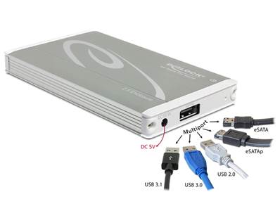 2.5" Boîtier externe SATA DD à Multiport SuperSpeed USB 10 Gbps (USB 3.1 Gen 2)