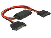 Convertisseur de tension à câble fiche SATA 15 broches 5 V > prise SATA 15 broches 3,3 V + 5 V