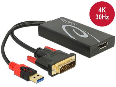 Adaptateur DVI mâle > Displayport 1.2 femelle noir