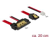 Câble SATA 6 Gbit/s 7 broches femelle + alimentation 2 broches femelle > SATA 22 broches femelle dro