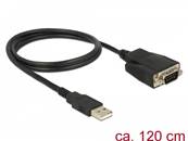 Adaptateur USB 2.0 Type-A mâle > 1 x Serial RS-232 DB9 mâle avec protection par vis et écrous ESD