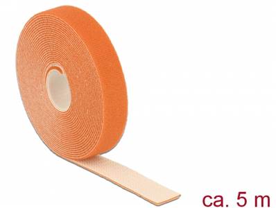 Fermetures par velcro L 5 m x l 20 mm rouleau orange