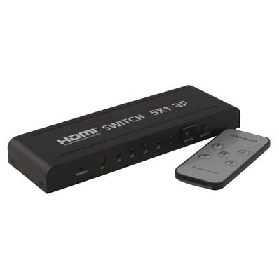 Commutateur automatique HDMI 1.4, 1080p, 3D, télécommande 5 entrées / 1 sortie