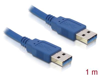 Câble USB 3.0 Type-A mâle > USB 3.0 Type-A mâle 1 m bleu