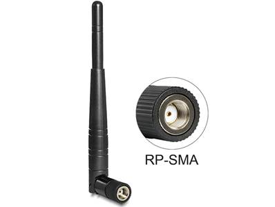 Antenne WLAN 802.11 ac/a/h/b/g/n RP-SMA mâle 3 dBi omnidirectionnelle avec jonction inclinable noir
