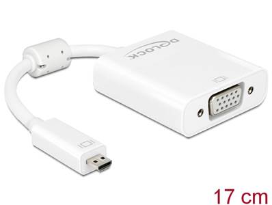 Adaptateur HDMI Micro-D mâle > VGA femelle avec audio blanc