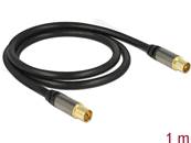 Câble d’antenne IEC mâle > IEC femelle RG-6/U 1 m noir