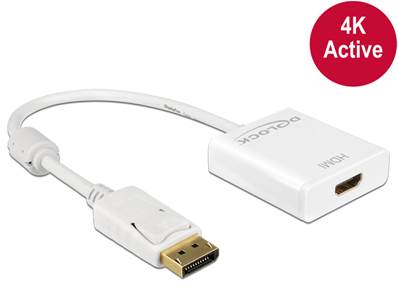 Adaptateur Displayport 1.2 mâle > HDMI femelle 4K actif blanc