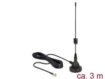 Antenne GSM mâle SMA 3 dBi fixe omnidirectionnelle avec base magnétique et câble de connexion (RG-17