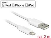 Câble d’alimentation et de transfert des données USB pour iPhone™, iPad™, iPod™ 2 m blanc