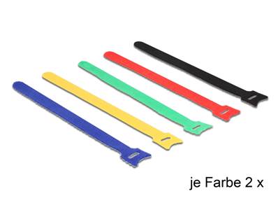 Fermetures par velcro, de couleur L 240 x l 12 mm 10 pièces