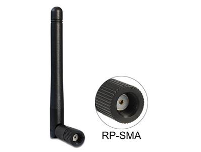 Antenne WLAN 802.11 ac/a/b/g/n RP-SMA mâle 2 dBi omnidirectionnelle avec jonction inclinable noir