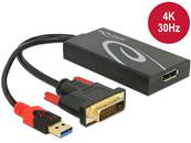 Adaptateur DVI mâle > Displayport 1.2 femelle noir