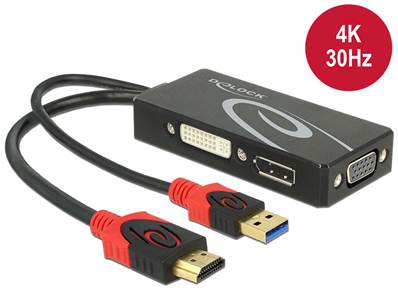 Adaptateur HDMI mâle > DVI / VGA / Displayport femelle 4K noir