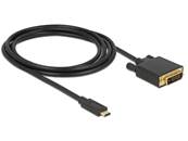 Câble USB Type-C™ mâle > DVI 24+1 mâle (Mode DP Alt) 4K 30 Hz 2 m noir