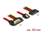 Câble SATA 6 Gbit/s 7 broches femelle + alimentation SATA 15 broches mâle > SATA 22 broches femelle