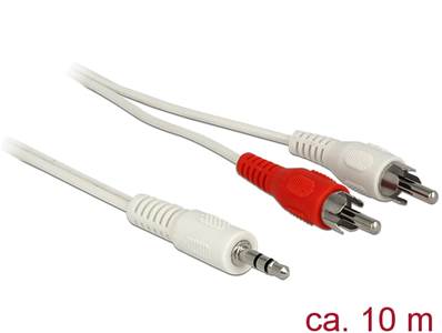 Câble Audio prise jack stéréo de 3.5 mm mâle > 2 x RCA mâle 10 m