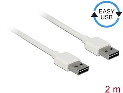 Câble EASY-USB 2.0 Type-A mâle > EASY-USB 2.0 Type-A mâle 2 m blanc