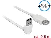 Câble d'extension EASY-USB 2.0 Type-A mâle coudé vers le haut / bas > USB 2.0 Type-A femelle blanc 0