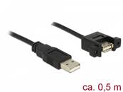 Câble USB 2.0 Type-A mâle > USB 2.0 Type-A femelle à montage sur panneau 0,5 m