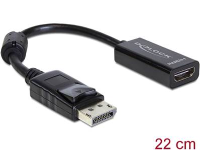 Adaptateur Displayport 1.1 mâle > HDMI femelle passif noir