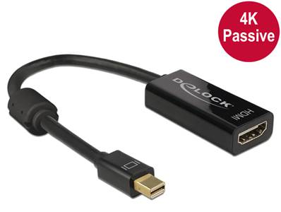 Adaptateur mini Displayport 1.2 mâle > HDMI femelle 4K passif noir