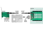 Convertisseur 3.5" SATA 22 broches / SFF-8643 NVMe > 1 x M.2 fente clé M + 1 x M.2 fente clé B