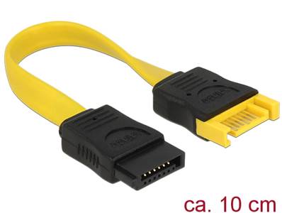 Câble d'extension SATA 6 Gb/s mâle > SATA femelle 10 cm jaune