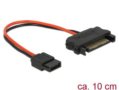 Câble Alimentation SATA à 15 broches mâle > Alimentation Slim SATA à 6 broches femelle de 10 cm