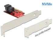 Carte PCI Express x4 > 1 x NVMe SFF-8643 interne – Facteur de forme à profil bas