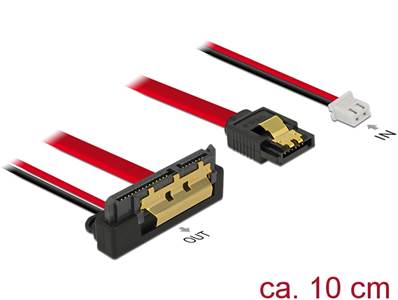 Câble SATA 6 Gbit/s 7 broches femelle + alimentation 2 broches femelle > SATA 22 broches femelle cou