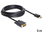 Câble Displayport 1.1 mâle > DVI 24+5 mâle passif 5 m noir