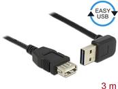 Câble d'extension EASY-USB 2.0 Type-A mâle coudé vers le haut / bas > USB 2.0 Type-A femelle noir 3