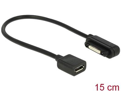 Câble de recharge USB Micro-B femelle > connecteur magnétique Sony 15 cm