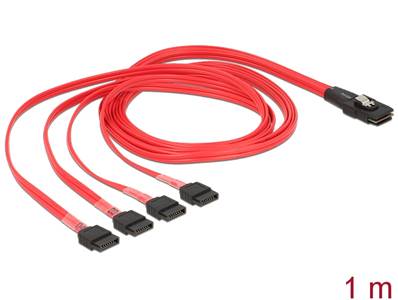 Câble Mini SAS SFF-8087 > 4 x SATA 7 broches 1 m