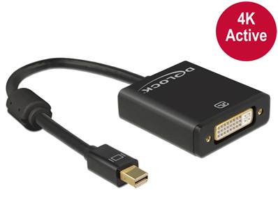 Adaptateur mini Displayport 1.2 mâle > DVI femelle 4K actif noir