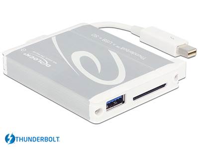 Adaptateur Thunderbolt™ > 1 x USB 3.0 Type-A femelle + lecteur de carte SD UHS-II
