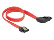 Câble SATA 6 Gb/s mâle droit > SATA mâle coudé à droite droite 30 cm métal rouge