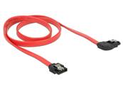 Câble SATA 6 Gb/s mâle droit > SATA mâle coudé à droite droite 70 cm métal rouge