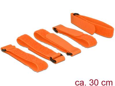 Fermetures par velcro L 300 mm x l 20 mm 5 pièces avec boucle orange