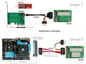 Convertisseur 2.5" SATA Express / U.2 > 1 x M.2 / 1 x mSATA avec boîtier 9,5 mm