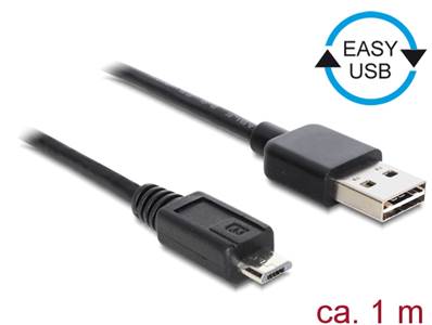Câble EASY-USB 2.0 Type-A mâle > USB 2.0 Type Micro-B mâle 1 m noir