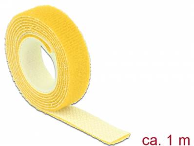 Fermetures par velcro L 1 m x l 13 mm rouleau jaune