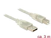 Câble USB 2.0 Type-A mâle > USB 2.0 Type-B mâle 3 m transparent