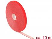 Fermetures par velcro L 10 m x l 13 mm rouleau rouge